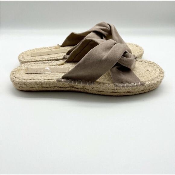 ASOS Design Jolly Knotted Beige Faux Suede Crossover Espadrille Flats Size 9 - Picture 3 of 8